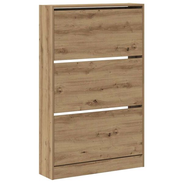 vidaXL Dulap pentru Încălțăminte stejar artizanal 80 x 21 x 125.5 cm