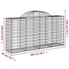 vidaXL Coșuri gabion arcuite 12 buc, 200x50x100/120cm, fier galvanizat
