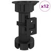 vidaXL Picioare de mobilă Reglabil 12 buc. Negru 46 x 46 x 128 mm PP