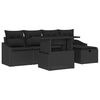 vidaXL Set de canapele pentru grădină cu pernă 6 pcs Negru Rattan poli