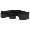 vidaXL Set canapele de grădină cu perne, 11 piese, negru, poliratan