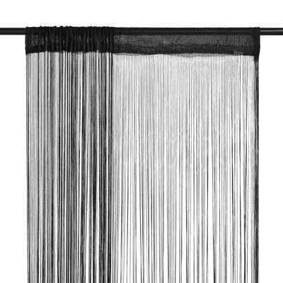 vidaXL Draperii cu franjuri, 2 buc., 140 x 250 cm, negru