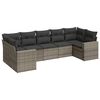 vidaXL Set canapele de grădină, 7 piese, cu perne, gri, poliratan