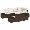 vidaXL Set de canapele pentru grădină 7 pcs maro și crem Rattan poli