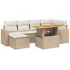 vidaXL Set canapele de grădină, 7 piese, cu perne, bej, poliratan