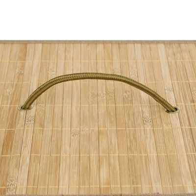 vidaXL Coș de rufe din bambus cu 2 secțiuni, 100 L