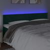 vidaXL Tăblie de pat cu LED, verde &icirc;nchis, 200x5x78/88 cm, catifea