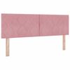 vidaXL Pat cu arcuri cu saltea cu headboard Roz 200 x 160 cm Catifea