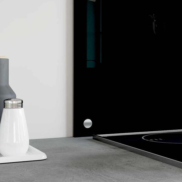 vidaXL Panou antistropi de bucătărie, negru 90x60 cm sticlă securizată