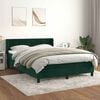 vidaXL Pat box spring cu saltea, verde &icirc;nchis, 140x190 cm, catifea