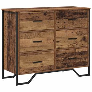 vidaXL Comodă cu sertare 6-Drawer Lemn vechi 91 x 35,5 x 74,5 cm