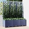 vidaXL Jardinieră de grădină cu spalier,albastru gri, 120x40x136 cm, PP