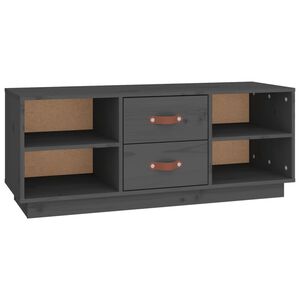 vidaXL Comodă TV, gri, 100x34x40 cm, lemn masiv de pin