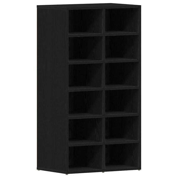 vidaXL Suport pentru pantofi Stejar negru 54x34x100,5cm Lemn prelucrat