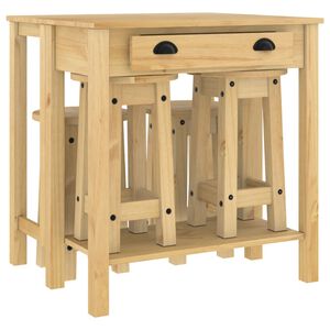 vidaXL Set mobilier de bar, 3 piese, lemn masiv de pin