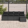 vidaXL Set de canapele pentru grădină 5 pcs Negru Rattan poli