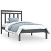 vidaXL Cadru de pat single, gri, 90x190 cm, lemn masiv