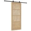 vidaXL Ușă glisantă Natural și Negru 86 x 211 cm Lemn masiv de pin
