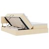 vidaXL Pat cu storage cu saltea Creme 200 x 200 cm Piele artificială