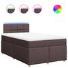 vidaXL Pat box spring cu saltea, maro &icirc;nchis, 120x200 cm, textil