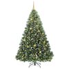 vidaXL Brad de Crăciun artificial cu 300 LED Verde 210 cm PE și PVC