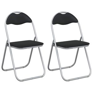 vidaXL Scaun pliant 2 pcs Negru și Gri 48 x 43,5 x 81 cm