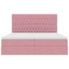 vidaXL Pat cu storage cu saltea cu headboard Roz 180 x 200 cm Catifea