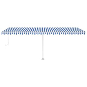 vidaXL Copertină autonomă retractabilă automat albastru&alb 600x300 cm