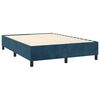 vidaXL Pat box spring cu saltea, albastru &icirc;nchis, 140x190 cm, catifea