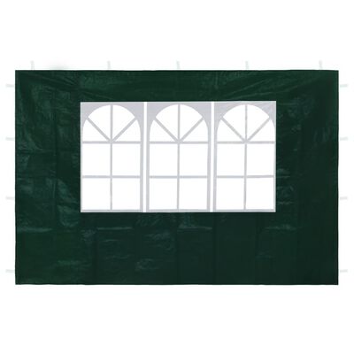 vidaXL Pereți laterali cort petrecere, 2 buc., verde, cu fereastră