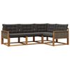 vidaXL Set de canapele de exterior 4 buc. Natural și Negru