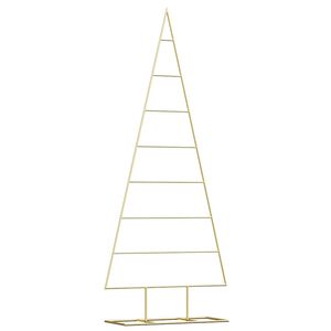 vidaXL Pom de Crăciun din metal Auriu 150 cm Oțel vopsit &icirc;n pulbere