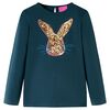 vidaXL Tricou de copii cu m&acirc;neci lungi, verde &icirc;nchis, 128
