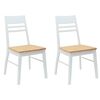vidaXL Scaune de dining 2 buc. Lemn Solid de Cauciuc Alb
