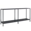 vidaXL Masă consolă,negru, 160x35x75,5 cm, sticlă securizată