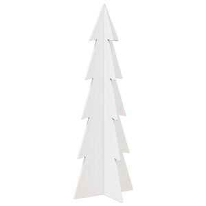 vidaXL Brad de Crăciun decorativ, alb, 112 cm, lemn de pin masiv