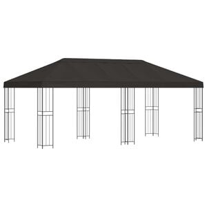 vidaXL Pavilion cu panouri laterale 6 x 3 m Antracit Poliester și oțel