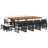 vidaXL Set mobilier de grădină cu perne, 13 piese, negru, poliratan