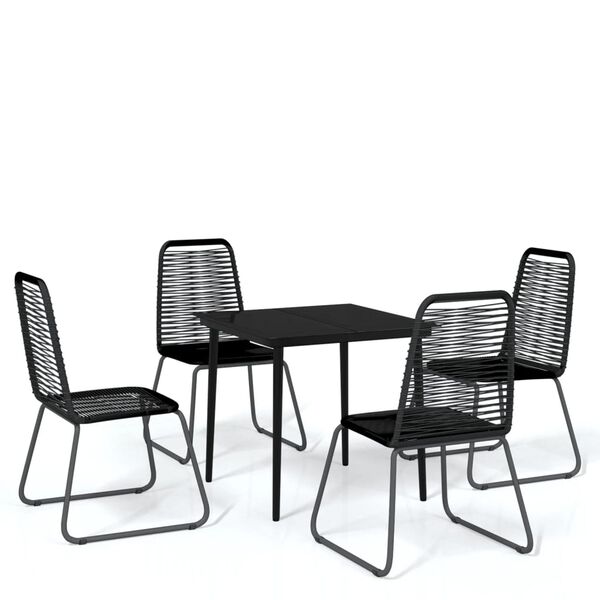 vidaXL Set de mobilier pentru grădină, 5 piese, negru