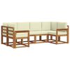 vidaXL Set de canapele de exterior 6 buc. Natural și Crem