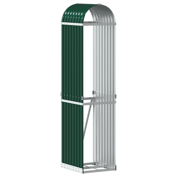 vidaXL Suport pentru bușteni verde 40x45x170 cm oțel galvanizat
