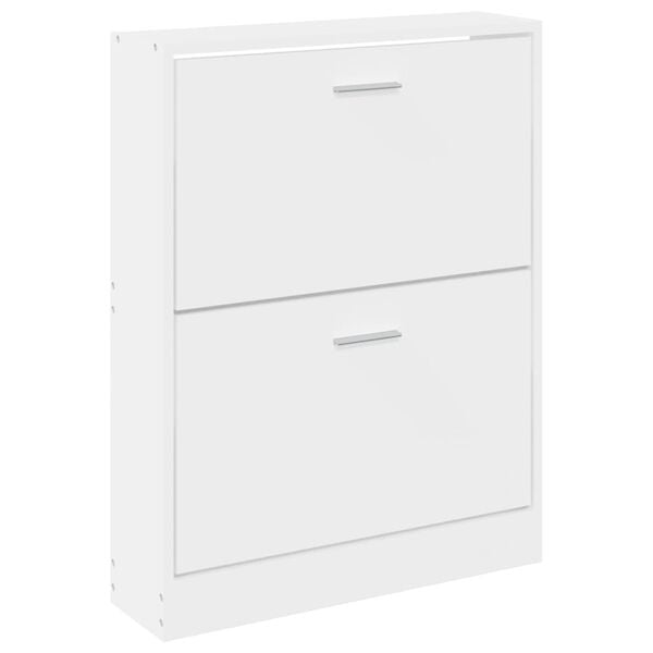 vidaXL Dulap pentru pantofi, alb, 59x17x81 cm, lemn stratificat