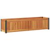 vidaXL Jardinieră de grădină, 110x30x27,5 cm, lemn masiv acacia/oțel