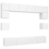 vidaXL Set dulapuri TV, 8 piese, alb, lemn prelucrat