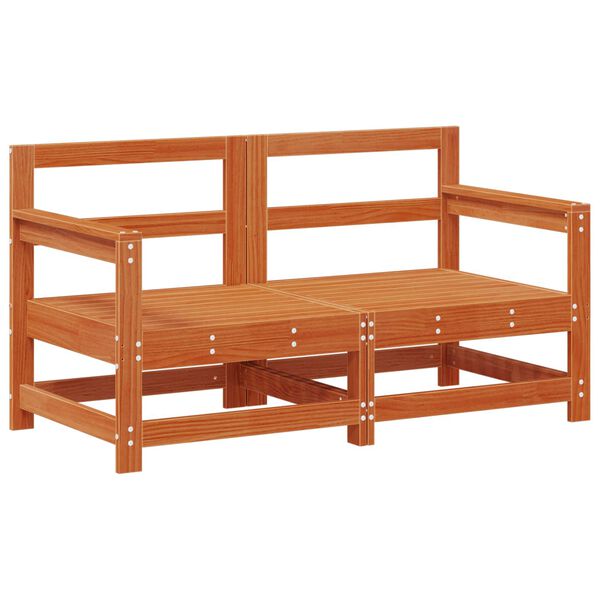 vidaXL Set de lounge pentru grădină 7 pcs Maro Ceară Lemn masiv de pin