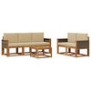 vidaXL Set de canapele de exterior cu pernă 6 pcs natural