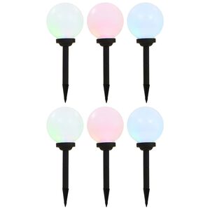 vidaXL Lămpi solare de exterior, 6 buc., 20 cm, RGB, sferic, LED