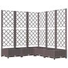vidaXL Jardinieră de grădină cu spalier, maro, 120x120x121,5 cm, PP