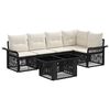 vidaXL Set de canapele pentru grădină 6 buc. Negru și Alb crem