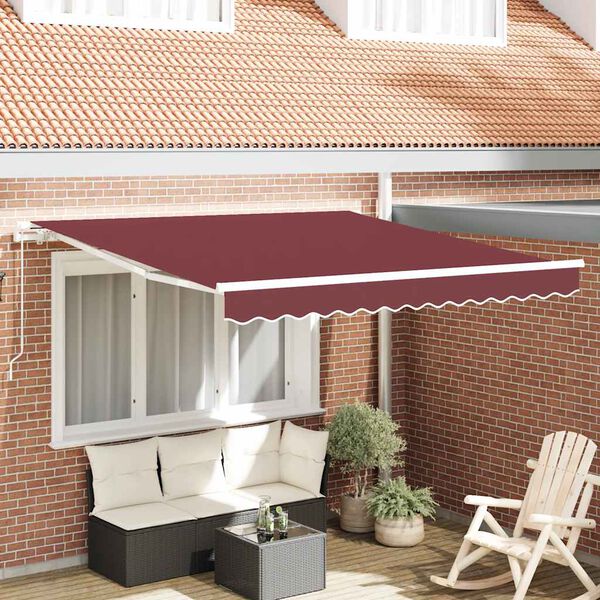 vidaXL Copertina retractabilă manual, vișiniu, 300x250 cm